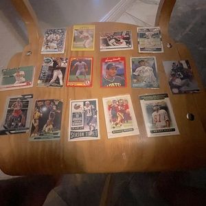 baseball football and basketball cards